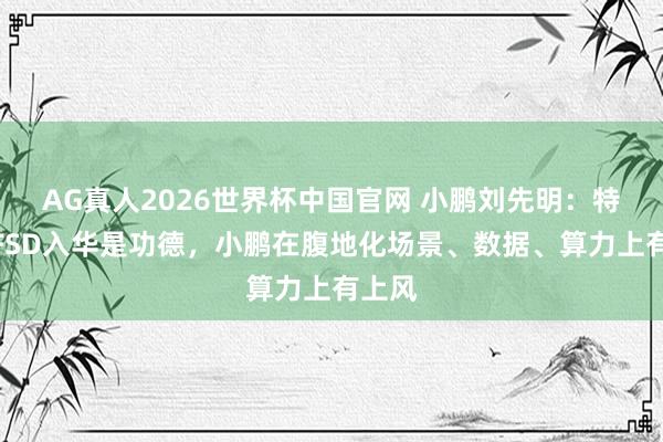 AG真人2026世界杯中国官网 小鹏刘先明：特斯拉FSD入华是功德，小鹏在腹地化场景、数据、算力上有上风