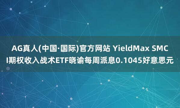 AG真人(中国·国际)官方网站 YieldMax SMCI期权收入战术ETF晓谕每周派息0.1045好意思元