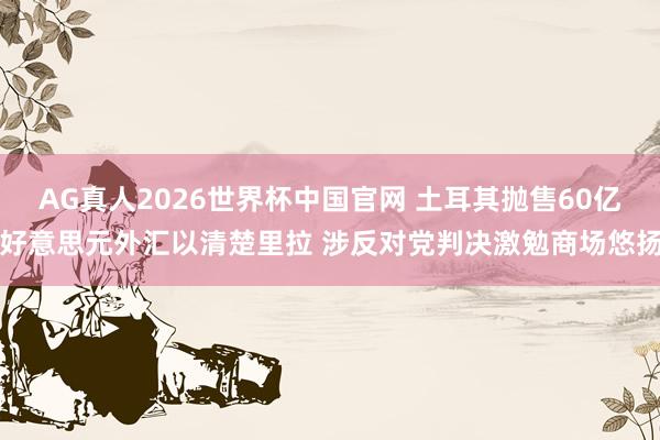 AG真人2026世界杯中国官网 土耳其抛售60亿好意思元外汇以清楚里拉 涉反对党判决激勉商场悠扬