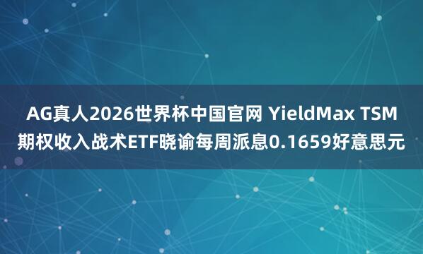 AG真人2026世界杯中国官网 YieldMax TSM期权收入战术ETF晓谕每周派息0.1659好意思元