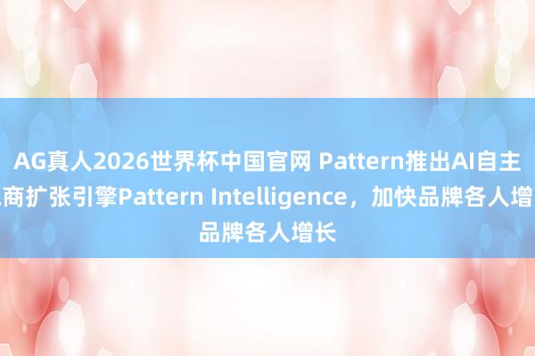 AG真人2026世界杯中国官网 Pattern推出AI自主电商扩张引擎Pattern Intelligence，加快品牌各人增长