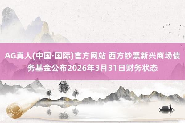 AG真人(中国·国际)官方网站 西方钞票新兴商场债务基金公布2026年3月31日财务状态