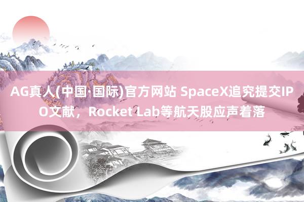 AG真人(中国·国际)官方网站 SpaceX追究提交IPO文献，Rocket Lab等航天股应声着落