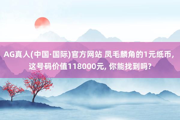 AG真人(中国·国际)官方网站 凤毛麟角的1元纸币， 这号码价值118000元， 你能找到吗?