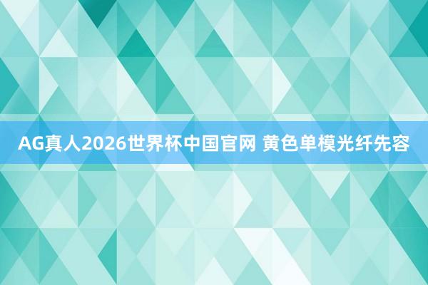 AG真人2026世界杯中国官网 黄色单模光纤先容