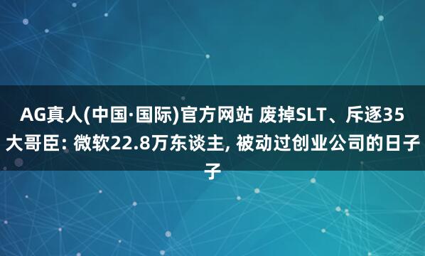 AG真人(中国·国际)官方网站 废掉SLT、斥逐35大哥臣: 微软22.8万东谈主， 被动过创业公司的日子