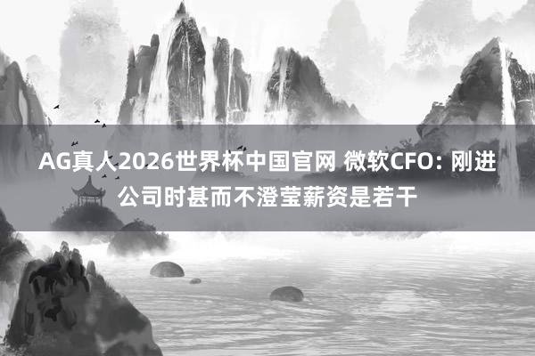 AG真人2026世界杯中国官网 微软CFO: 刚进公司时甚而不澄莹薪资是若干