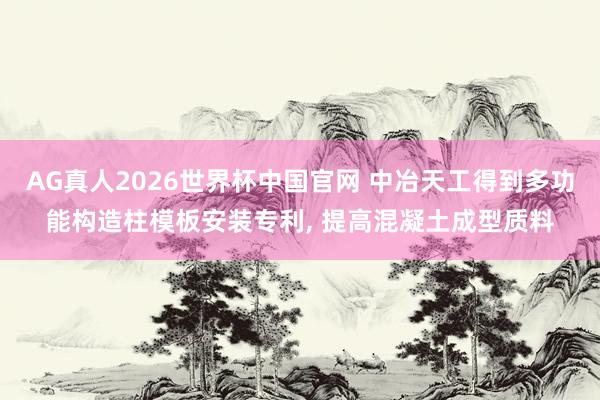 AG真人2026世界杯中国官网 中冶天工得到多功能构造柱模板安装专利， 提高混凝土成型质料