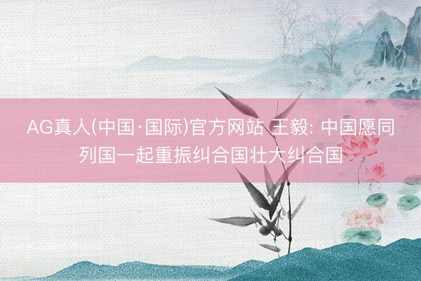 AG真人(中国·国际)官方网站 王毅: 中国愿同列国一起重振纠合国壮大纠合国