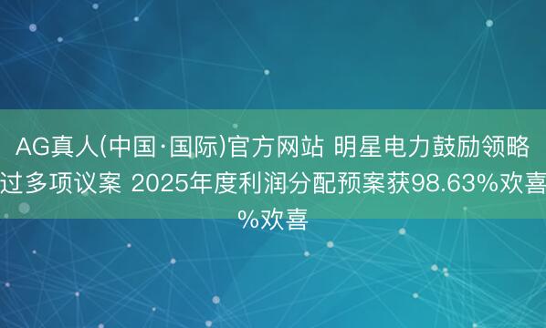 AG真人(中国·国际)官方网站 明星电力鼓励领略过多项议案 2025年度利润分配预案获98.63%欢喜